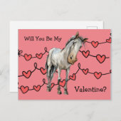 Paardenliefhebbers Valentijn briefkaart voor kinde (Voorkant / Achterkant)