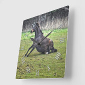 Paardenliefhebbers van paardenliefhebbers vierkante klok (Hoek)