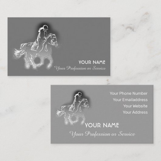 Paardenliefhebbers van paardenpaardjes visitekaartje (Voorkant / Achterkant)
