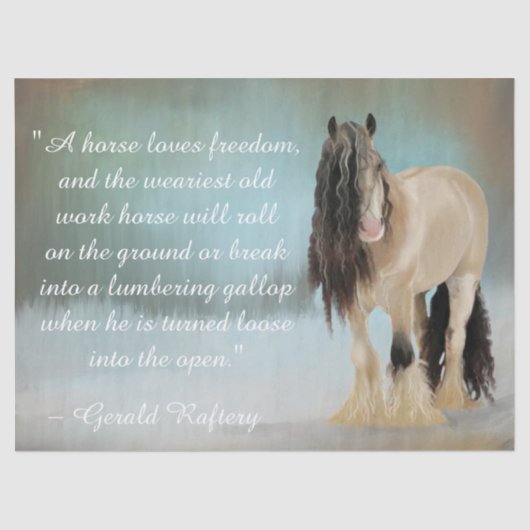 Paardenliefhebbers Vrijheidsprijs Tissuepapier (Voorkant)