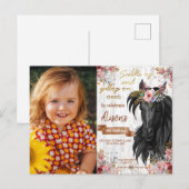 Paardenliefje roze Birthday Party Briefkaart (Voorkant / Achterkant)