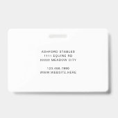 Paardenlogo vrijwilliger werknemer QR-code Badge (Achterkant)