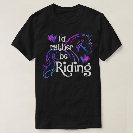 PaardenLover I IS RATHER RIDING Equestrian Equine T-shirt (Design voorkant)