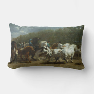 Paardenmarkt (door Rosa Bonheur) Kussen