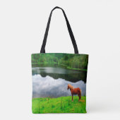 Paardenmeer landschap zomer groen tote bag (Achterkant)
