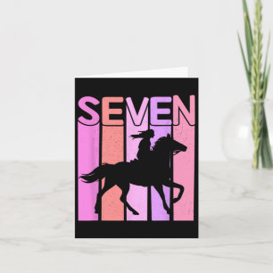 Paardenmeisje 7e verjaardag paardenrugleuning 7 ja kaart