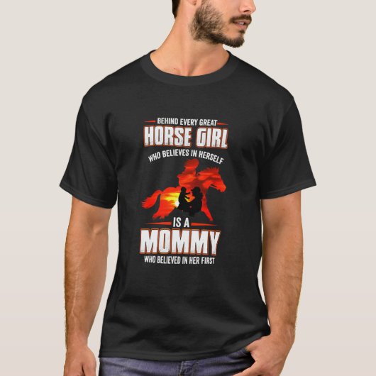 Paardenmeisje dat in zichzelf gelooft t-shirt (Voorkant)