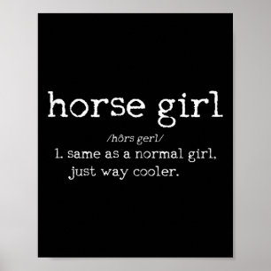 Paardenmeisje definitie grappige paardrijder poster