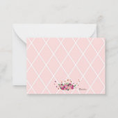 Paardenmeisje Equestrian Pink Notitiekaartje (Achterkant)