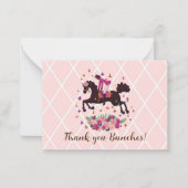 Paardenmeisje Equestrian Pink Notitiekaartje (Voorkant)