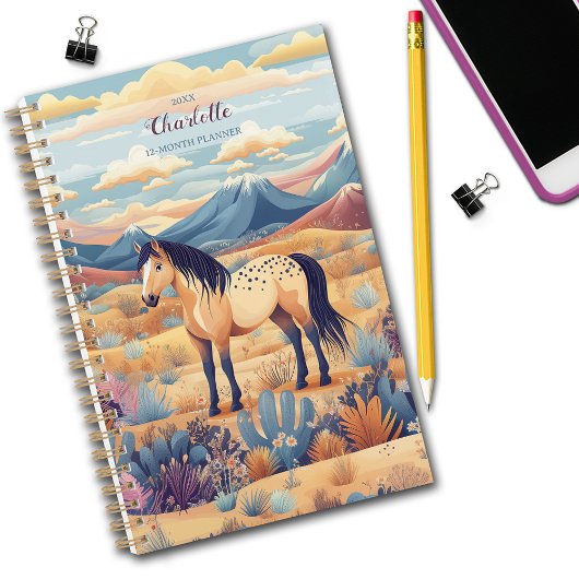 Paardenmeisje gepersonaliseerde Buckskin Dun Deser Planner