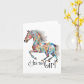 Paardenmeisje - gewoon een meisje dat van paarden  kaart (Gele Bloem)