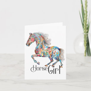 Paardenmeisje - gewoon een meisje dat van paarden  kaart