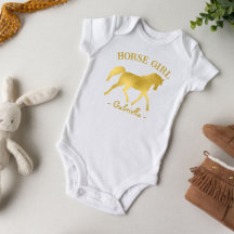 Paardenmeisje gouden paard baby shower baby cadeau