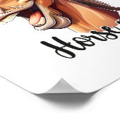 Paardenmeisje grappig paard poster (Hoek)