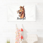 Paardenmeisje grappig paard spandoek (Insitu)