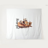 Paardenmeisje grappig paard wandkleed (Voorkant (horizontaal))