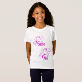 Paardenmeisje in Paars met paardenhoofdlettertype T-shirt (Voorkant volledig)