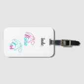 Paardenmeisje in roze en Turquoise Bagagelabel (Voorkant (horizontaal))