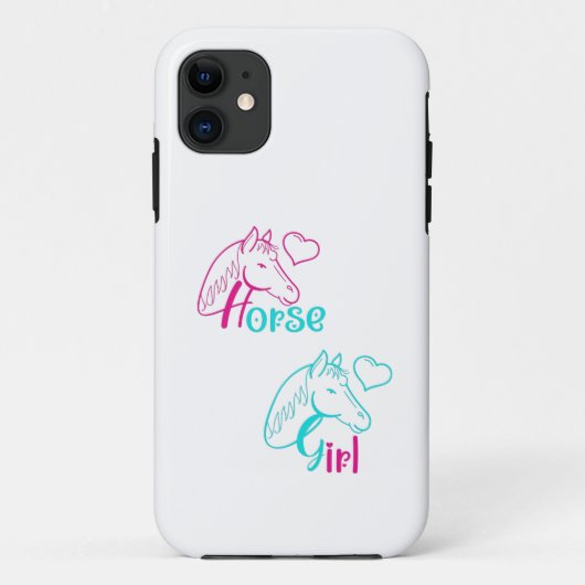 Paardenmeisje in roze en Turquoise Case-Mate iPhone Case (Achterkant)