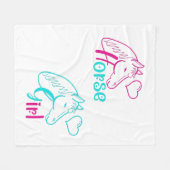 Paardenmeisje in roze en Turquoise Fleece Deken (Voorkant (Horizontaal))