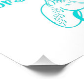 Paardenmeisje in roze en Turquoise Foto Afdruk (Hoek)