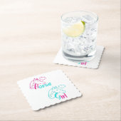 Paardenmeisje in roze en Turquoise Kartonnen Onderzetters (Insitu)