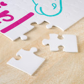 Paardenmeisje in roze en Turquoise Legpuzzel (Zijkant)