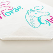 Paardenmeisje in roze en Turquoise Sherpa Deken (3/4)
