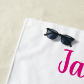 Paardenmeisje in roze en Turquoise Strandlaken (In situ)