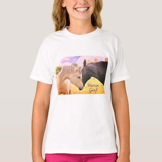 Paardenmeisje - meisjes t-shirt (Voorkant)