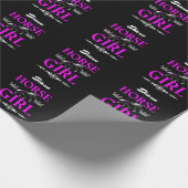 Paardenmeisje met naam cadeaupapier (Hoek)