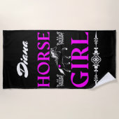 Paardenmeisje met naam strandlaken (Voorkant)