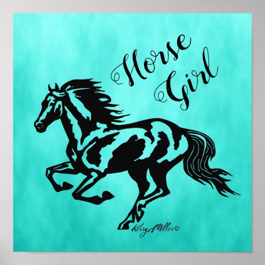 Paardenmeisje, paardenPoster Poster (Voorkant)