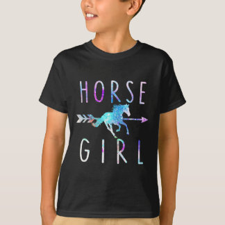Paardenmeisje Paardenrug Paardrijden Lover Vinta T-shirt