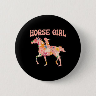 Paardenmeisje - Paardrijden Paardrijder Paarden H Ronde Button 5,7 Cm