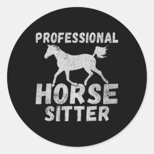 Paardenmeisje Paardrijden Pony Paardenschattig SS  Ronde Sticker