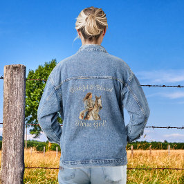 Paardenmeisje personaliseren Jean Denim Jacket