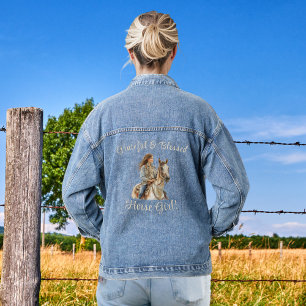 Paardenmeisje personaliseren Jean Denim Jacket