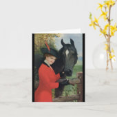  paardenmeisje Roodkarper Paardenpels Suikertje Kaart (Gele Bloem)