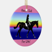 Paardenmeisje voor het leven! keramisch ornament (Rechts)