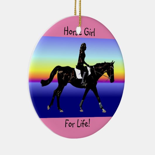 Paardenmeisje voor het leven! keramisch ornament (Rechts)