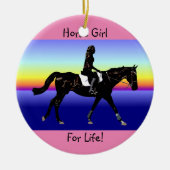Paardenmeisje voor het leven! keramisch ornament (Voorkant)