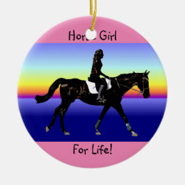 Paardenmeisje voor het leven! keramisch ornament