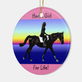 Paardenmeisje voor het leven! keramisch ornament (Links)