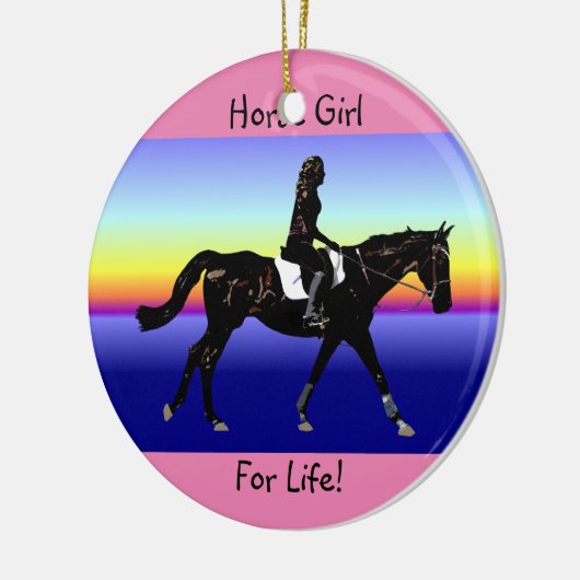 Paardenmeisje voor het leven! keramisch ornament (Links)