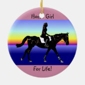 Paardenmeisje voor het leven! keramisch ornament (Achterkant)
