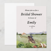 Paardenmeisje vos jacht bruids douche uitnodiging (Voorkant / Achterkant)