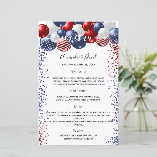 Paardenmenu rood-witte ballonnen