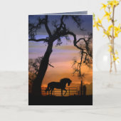 Paardenmeubelen en eikenbomen kaart (Gele Bloem)